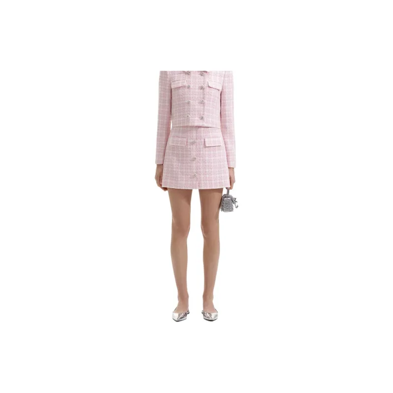 Self portrait Checked Tweed Mini Skirt-1