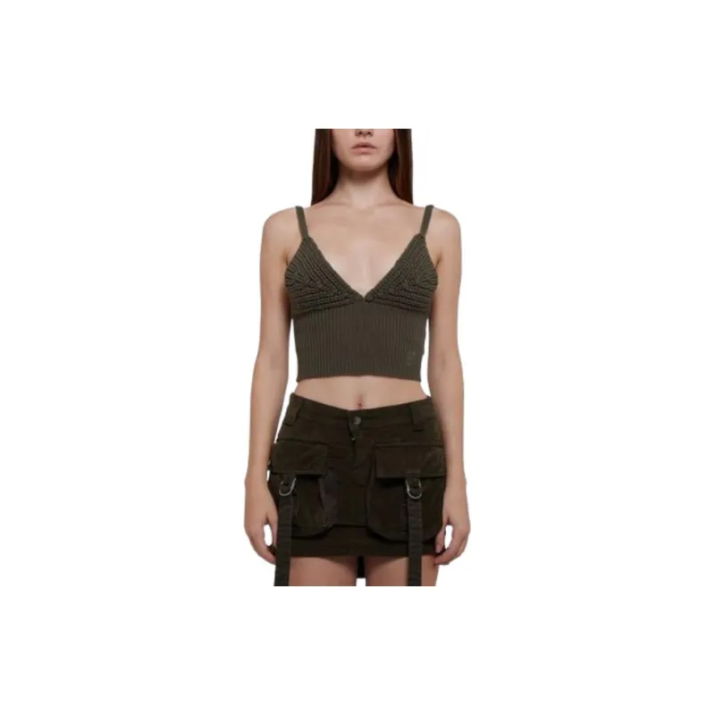 Blumarine V Neck Cropped Knitted Sleeveless Top-2