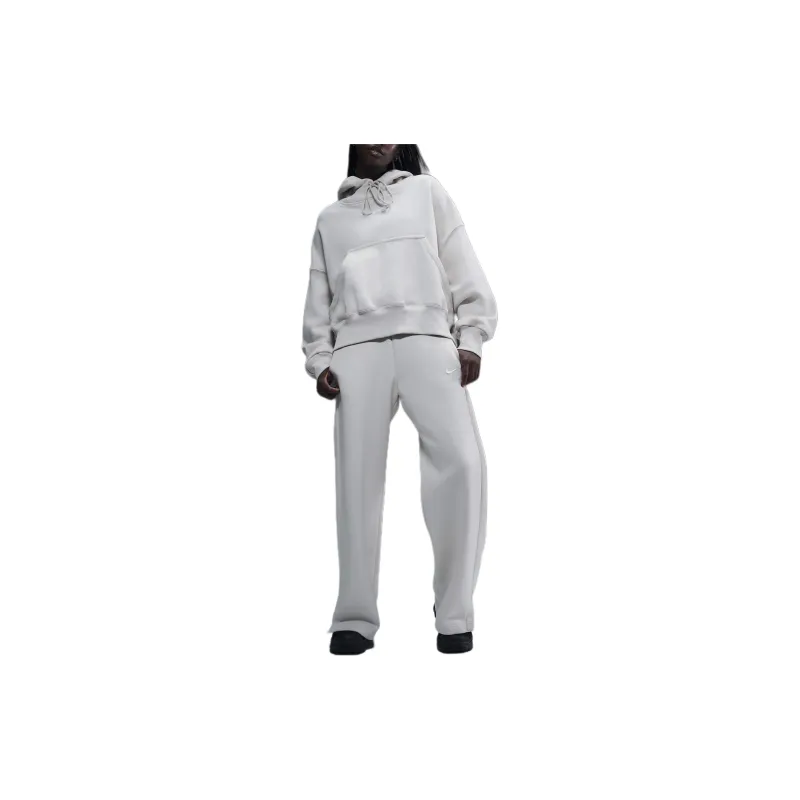 Nike Women's Phoenix Fleece High Waisted Wide Leg Sweatpants Light Orewood Barn/Sail-3