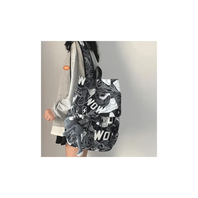 ERANGBEAR Nylon Backpack Regular Unisex Black/White/Camouflage Gray/Gray-1