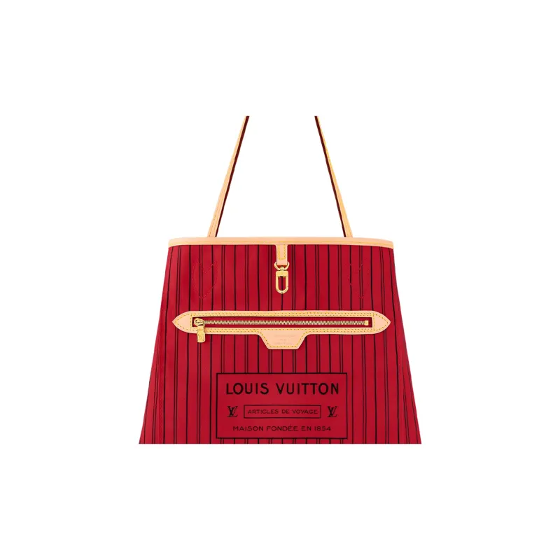 LOUIS VUITTON Neverfull Bandouliere Mm Inside Out Monogram/Rouge Sari-5