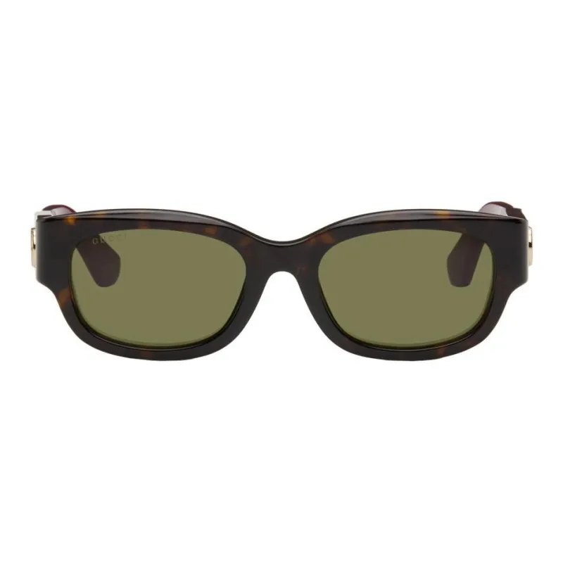 GUCCI Acetate Rectangular Sunglasses Men's Tortoiseshell-0