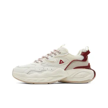 PEAK Taichi Yunxi Cushioning Coverage Rebound Slip Resistant Low Top Casual Shoes Women's Canvas White Dark Red