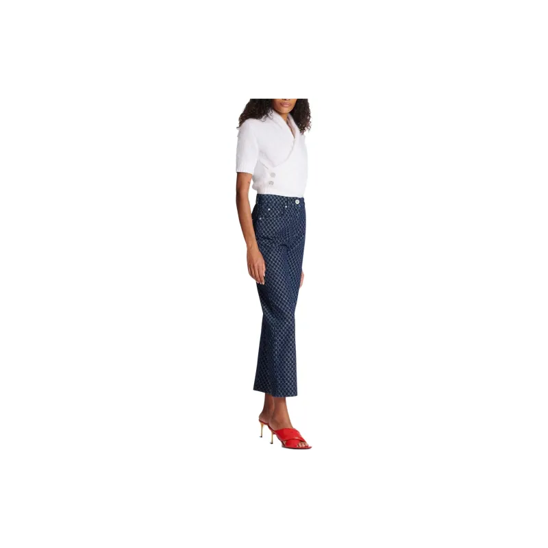 BALMAIN Monogram print Straight leg Jeans-3