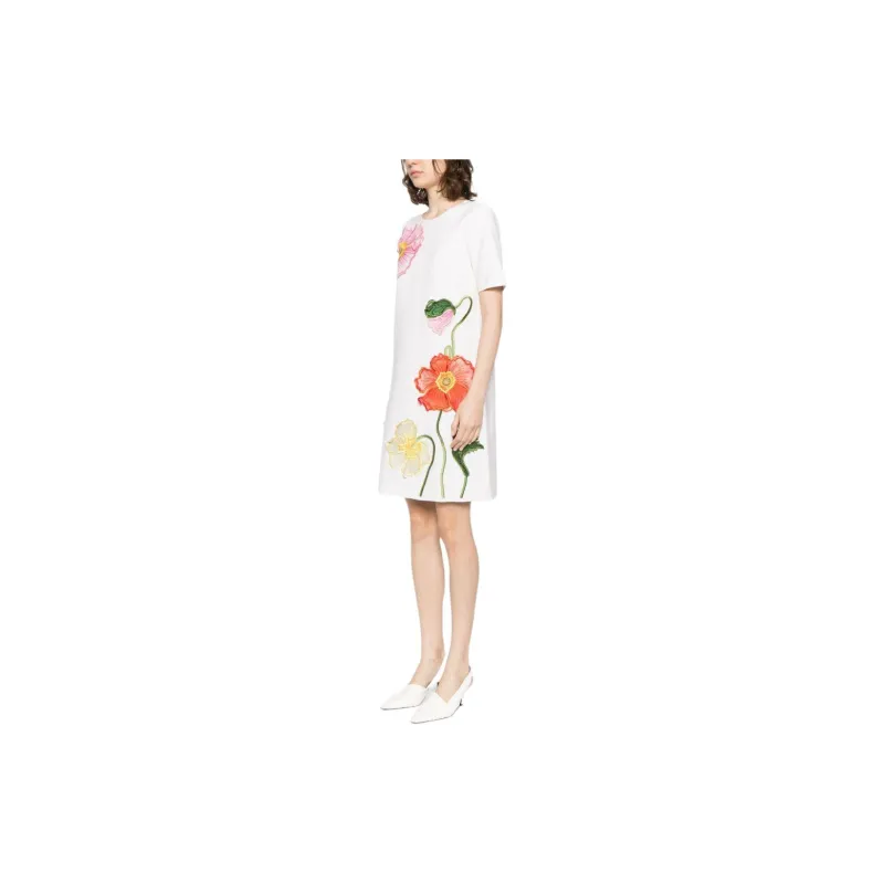 OSCAR DE LA RENTA Short-Sleeved Dresses Women's White-3