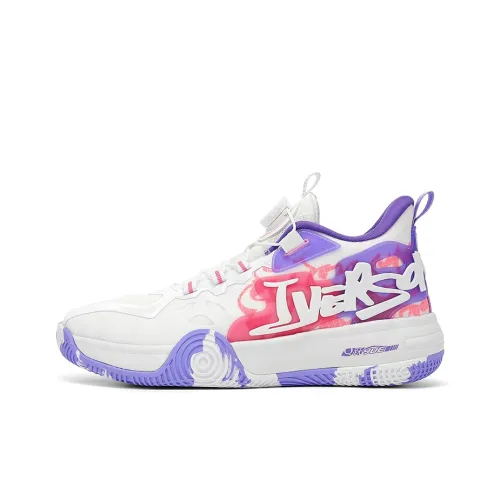 IVERSON Basketball Shoes Unisex Low-Top White Mist Purple Pink