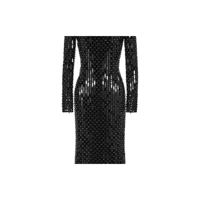 GIORGIO ARMANI Long-Sleeved Dresses Women's Black-4
