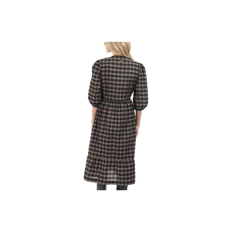 BARBOUR Short-Sleeved Dresses Women's Chocolate Plaid-4