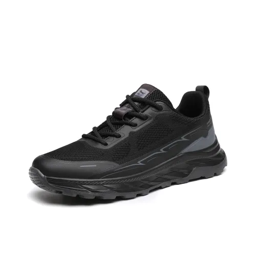 RED DRAGONFLY Outdoor Casual Athletic Shoes Flyknit Breathable Lightweight Height Increasing Low Top Hiking Shoes Men's
