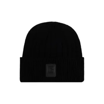 BALMAIN Logo Patch Ribbed Beanie