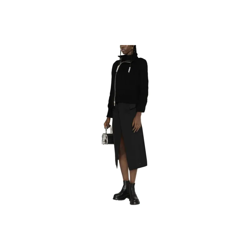 Sacai Panelled Ribbed-knit Jacket-3