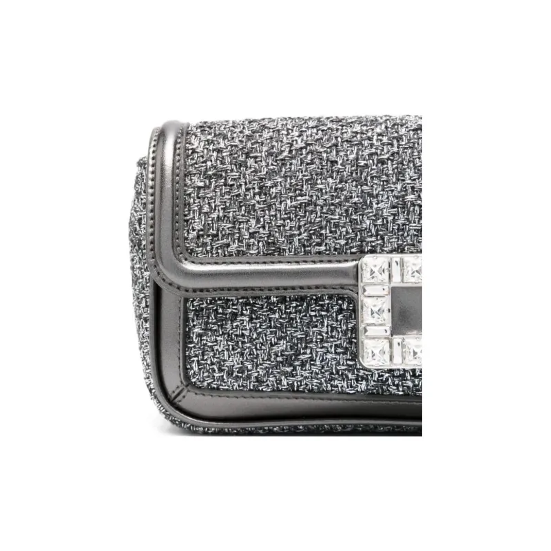 Roger Vivier Fabric Crossbody Bag Shoulder Bag Women's Medium Gray-2