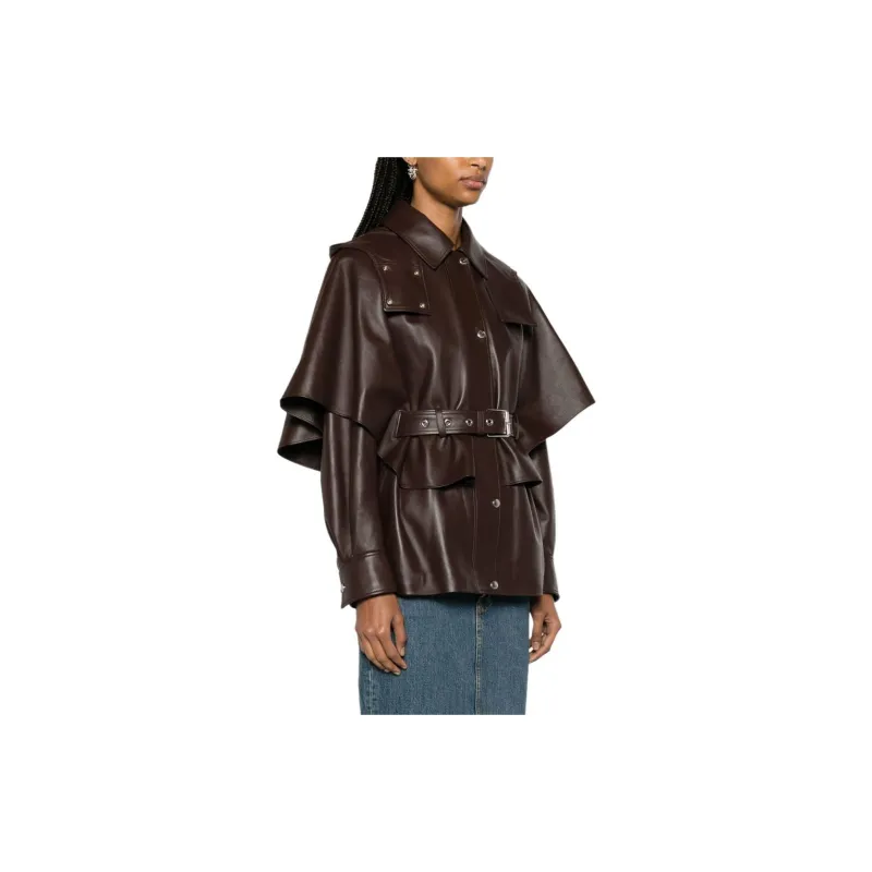Chloe FW23 Leather Jacket Women's Umber-3