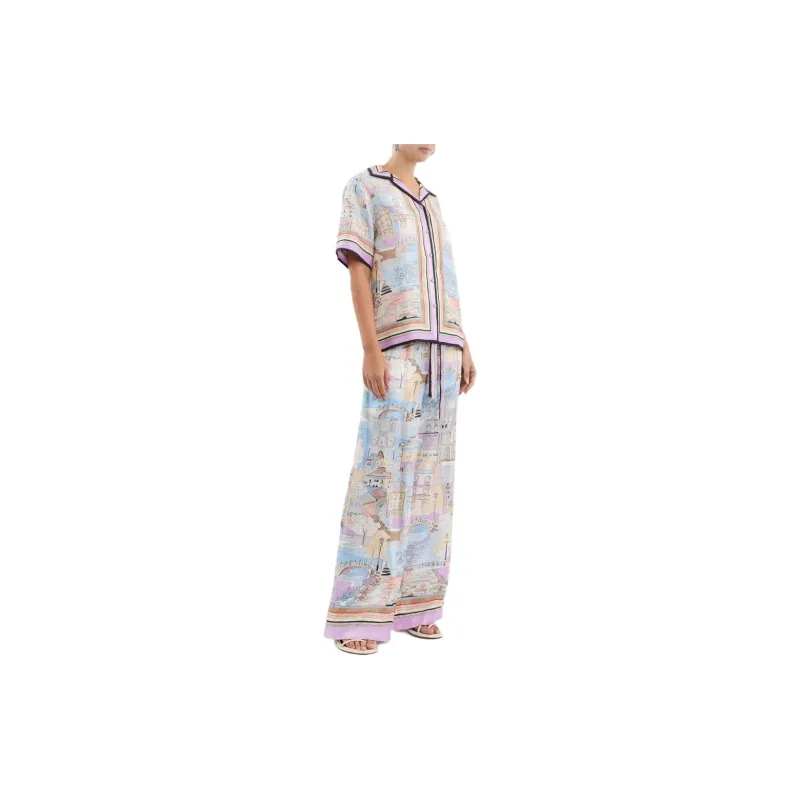 REBECCA VALLANCE Parfait Landscape-print Silk Shirt-3