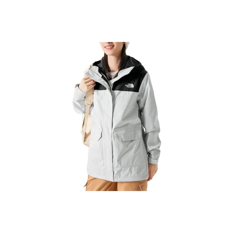 THE NORTH FACE Outdoor Hiking Water-Resistant Windproof Breathable Windbreaker Jacket Women's White-4