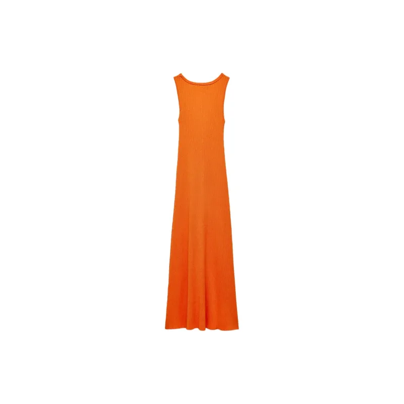 ZARA Sleeveless Dress Women's Orange-1