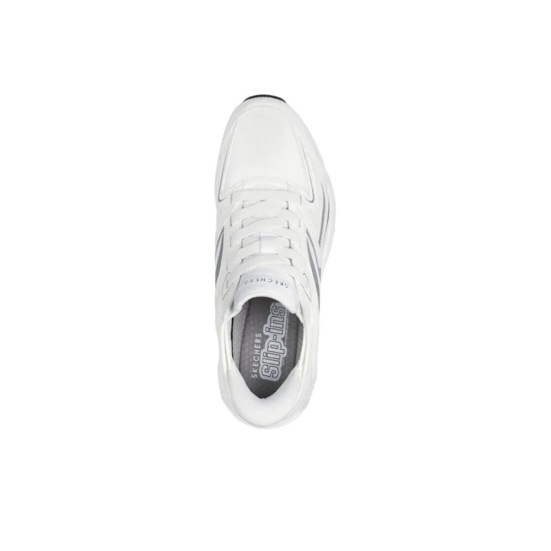 Skechers Slip Ins Anti Slip Wear Resistant Low Top Casual Shoes Men's White Gray-3