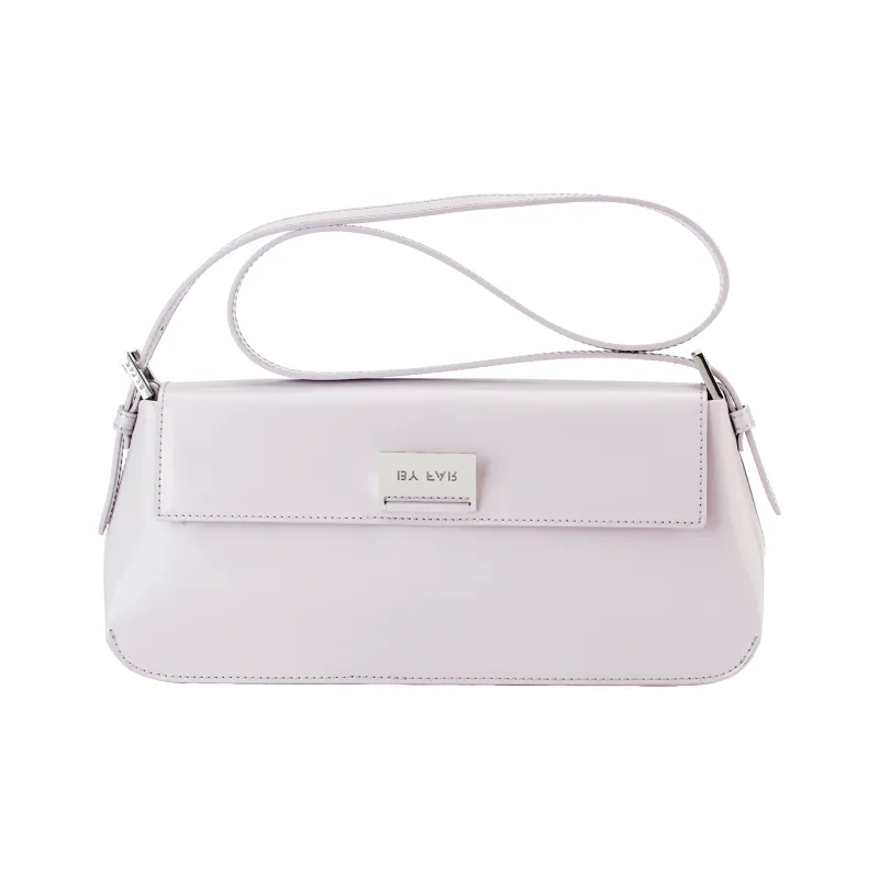 By Far Matilda Cow Leather Baguette Bag, Shoulder Bag, Handbag Large Size Women's Dawn Purple-0