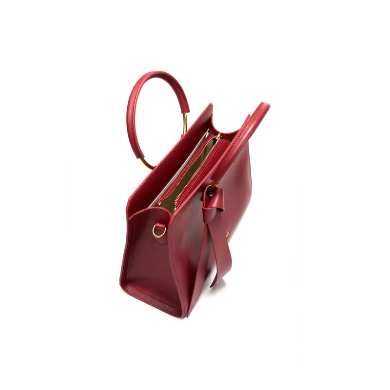 Simedin Cow Split Leather Handbag Shoulder Bag Women's Milk White-10