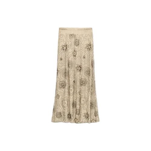 ZARA Casual Long Skirts Women's Pink