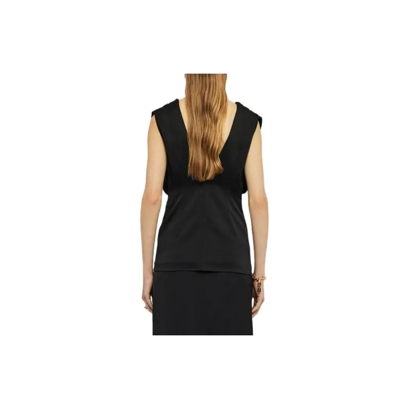 JIL SANDER Gathered V Back Satin Top-2