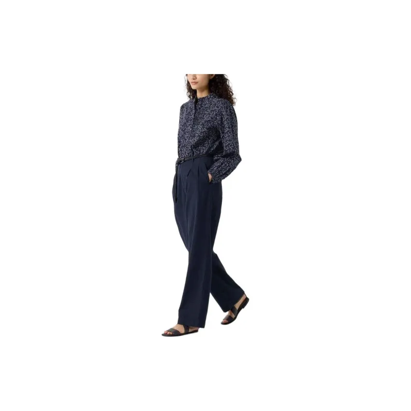 Ines De La Fressange X UNIQLO X Ines De La Fressange Casual Pants Women's Navy Blue-2