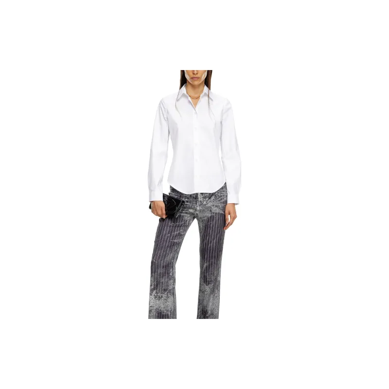 DIESEL Logo Embroidered Long Sleeved Shirt-1