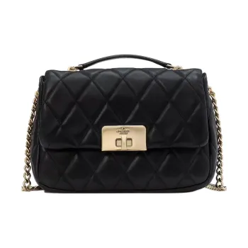 Kate Spade Smooth Quilted Leather Portable Crossbody Bag Shoulder Bag Small Size Women's Black