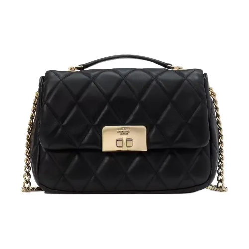 Kate Spade Smooth Quilted Leather Portable Crossbody Bag Shoulder Bag Small Size Women's Black