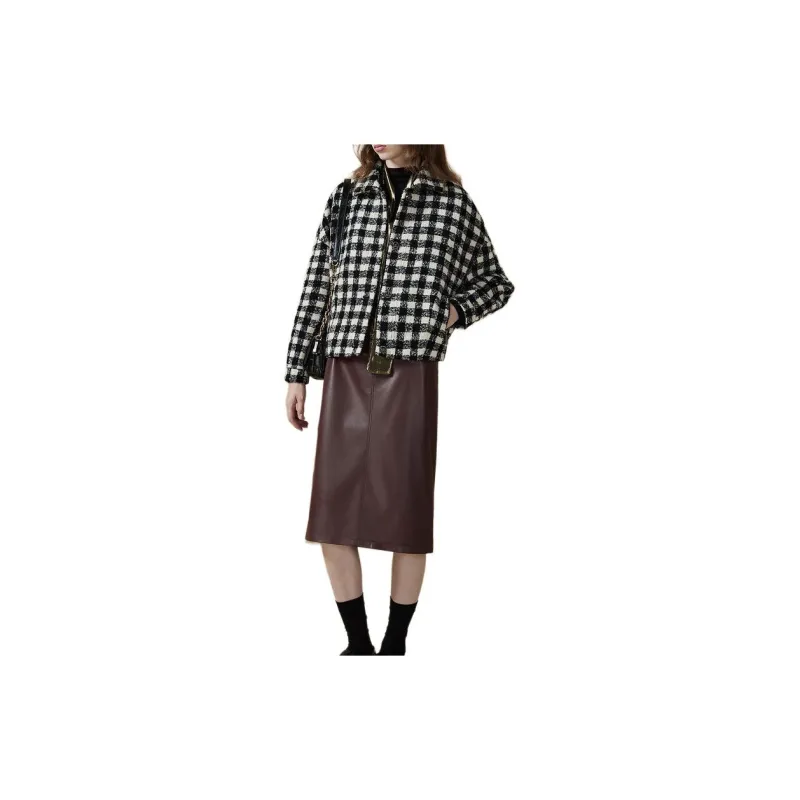 DKNY Cropped Coat Women's Black-2