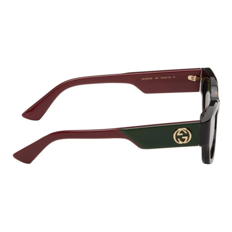 GUCCI Acetate Rectangular Sunglasses Men's Tortoiseshell-2