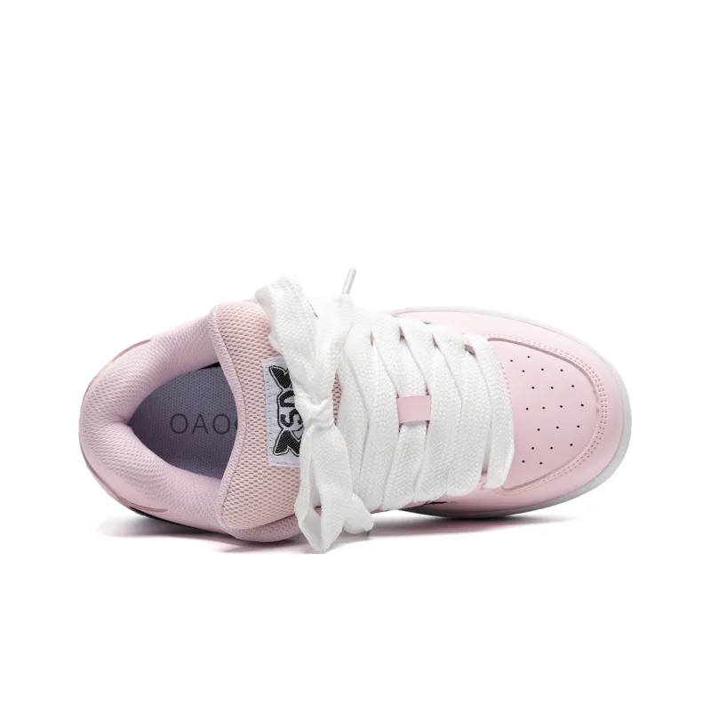 OAOQ Height Increasing Wear-Resistant Lightweight Breathable Slip-Resistant Low-Top Skateboard Shoes Unisex Box-43