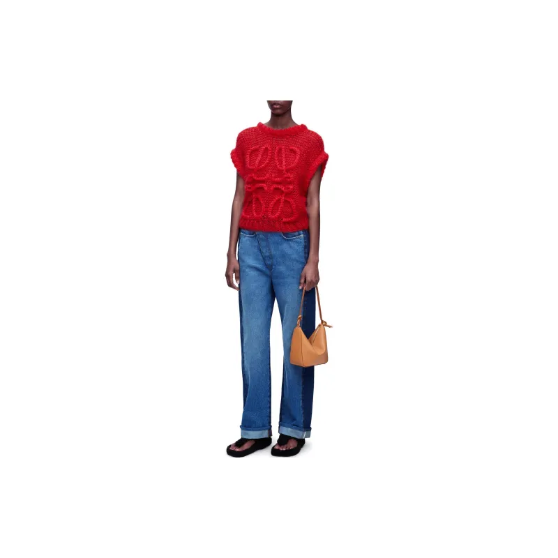 LOEWE Anagram Vest In Mohair Tank Tops Women's Red-1
