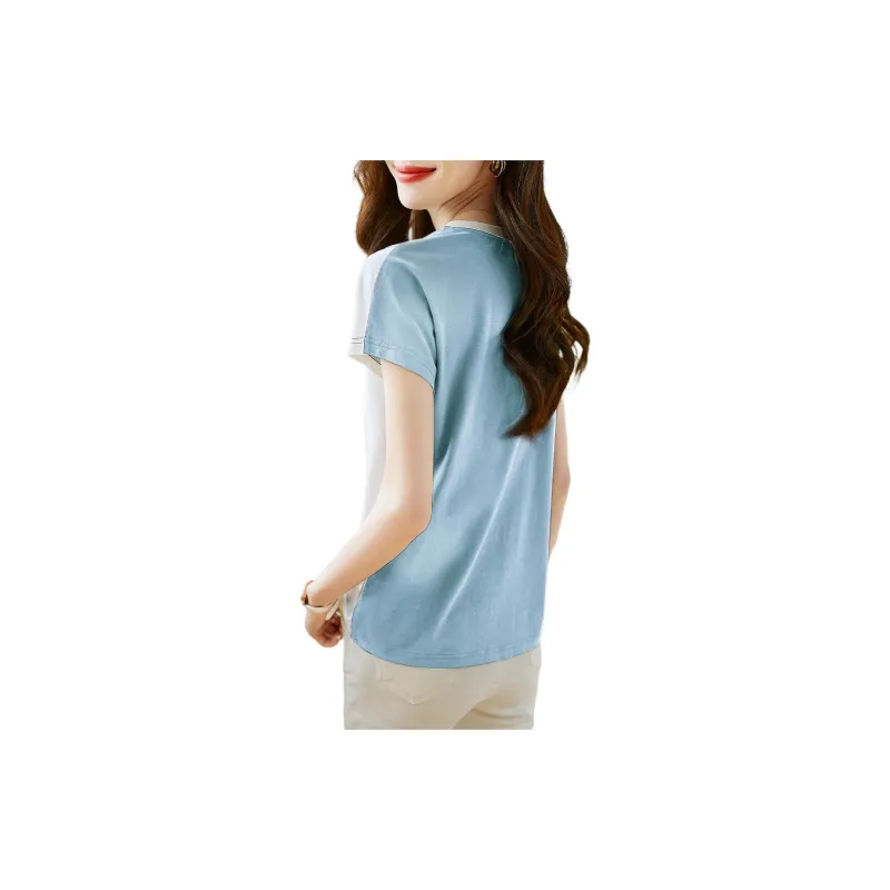 XWI T Shirts Women's Light Blue-3