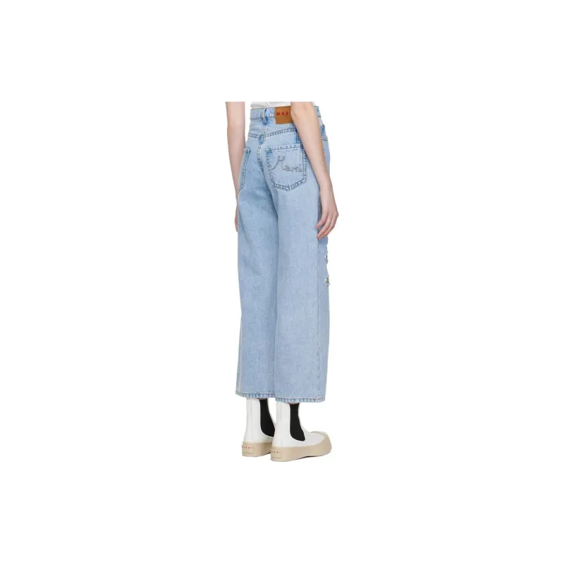 MARNI Mohair Patch Denim Jeans 'Illusion Blue'-4