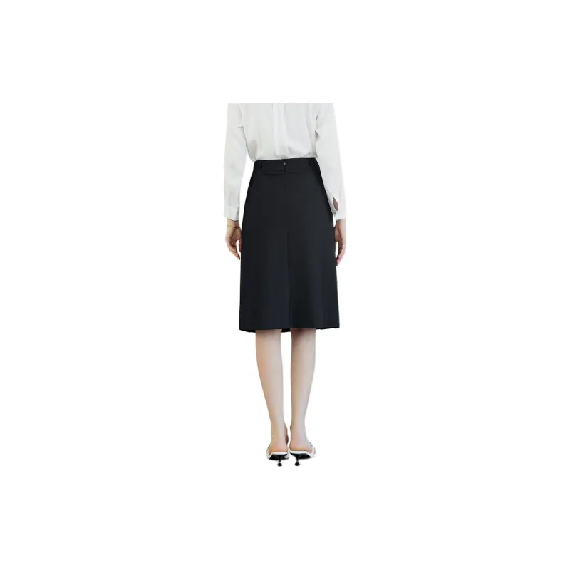 Yan Domain Casual Long Skirts Women's Black-1