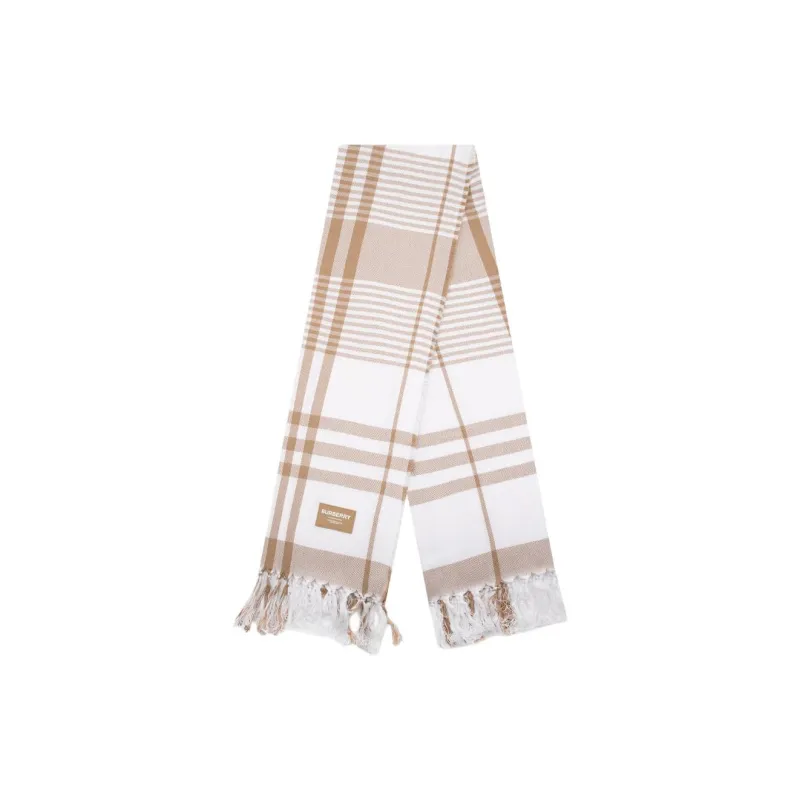 Burberry Cotton Knit Scarves Women's Khaki-0