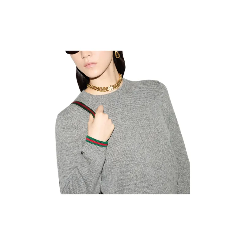 GUCCI Striped Hem Knit Sweater-5