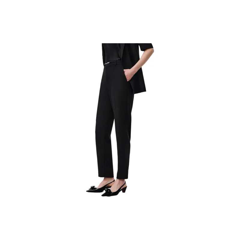 JZ. ANNAKRO Casual Pants Women's Plain Black-3