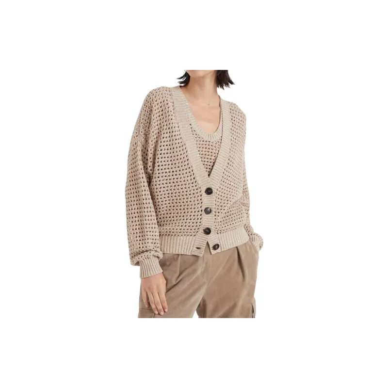 Brunello Cucinelli V Neck Knitted Cardigan-1