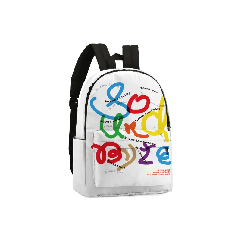 ONRF SOUNDBYTE Polyester Backpack Laptop Bag Unisex White-33