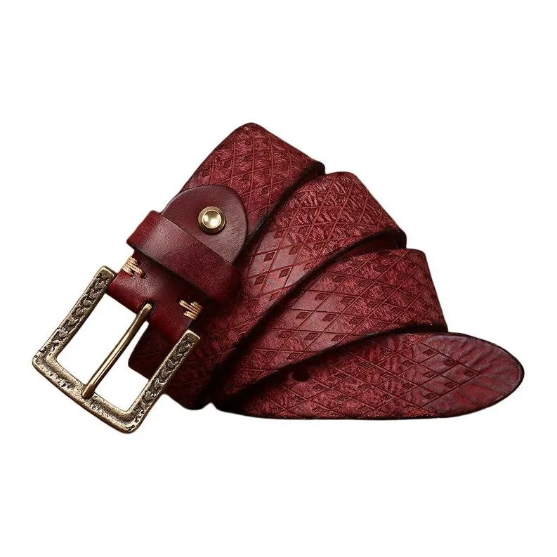 JEANSWEST Cow Leather Leather Belts Men's Width  3.8cm-1