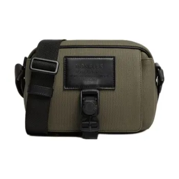 Moncler Water-Resistant Coated Canvas Shoulder Bag Crossbody Bag Men's Sage Green