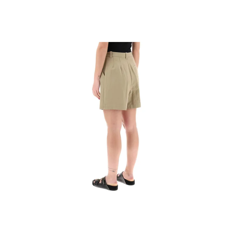 A.P.C Pleat Linen Shorts-2