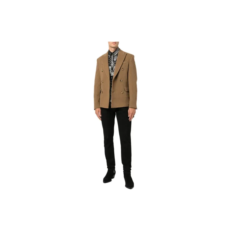 AMIRI Double-breasted Wool-blend Blazer-2