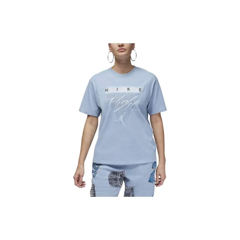 Jordan Flight Drop Shoulder Sleeve T Shirt Women's Blue-3