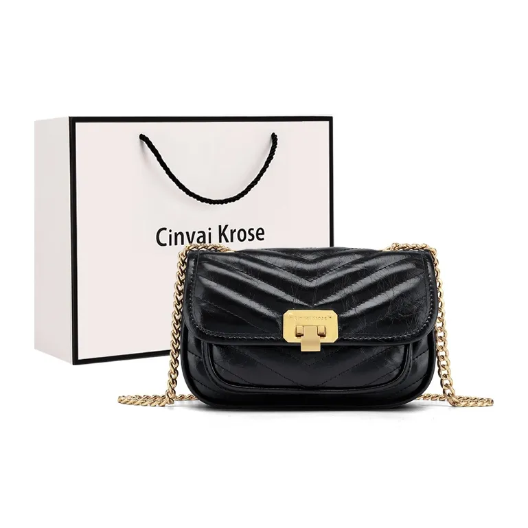 Simvay Clos Cow Leather Shoulder Bag Crossbody Bag Small Size Women's Midnight Black-0