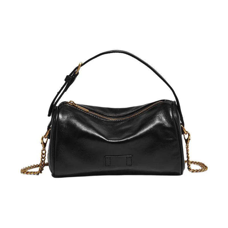 Marino Orlandi Cow Leather Bonded Synthetic Leather Shoulder Bag Regular Women's Black/Red/Khaki-1