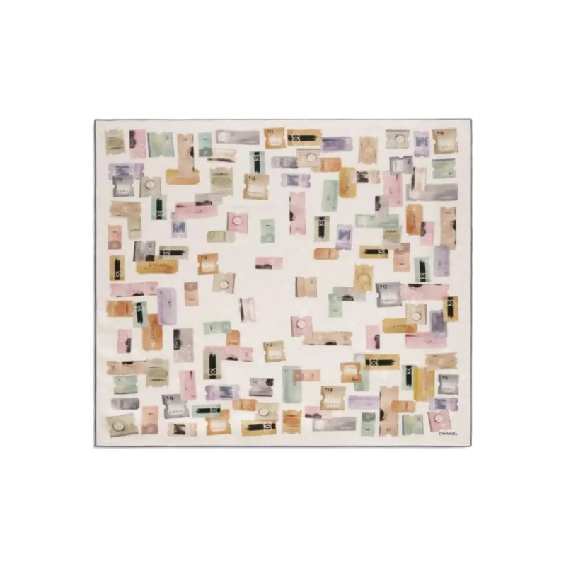 CHANEL Silk Twill Silk Scarves Unisex Multicolor-0