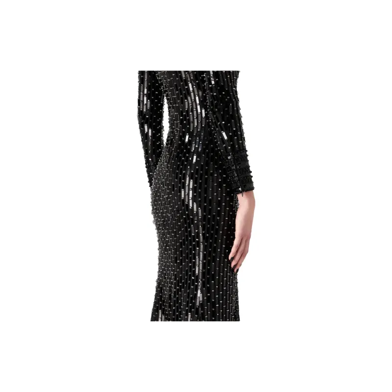 GIORGIO ARMANI Long-Sleeved Dresses Women's Black-3